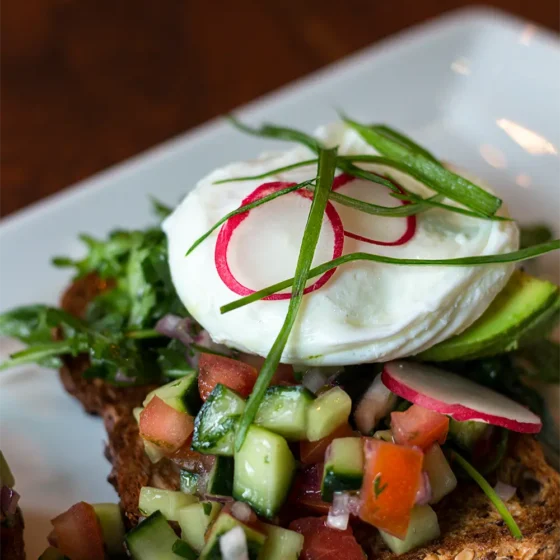 Healthy Avocado Eggs Benedict with Fresh Salsa